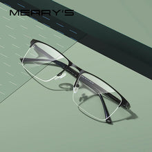 Carica l&#39;immagine nel visualizzatore di Gallery, MERRYS DESIGN Men Alloy Glasses Frame Men Square Half Optical Ultralight Myopia Hyperopia Prescription Eyeglasses S2102