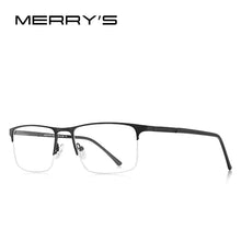 Carica l&#39;immagine nel visualizzatore di Gallery, MERRYS DESIGN Men Alloy Glasses Frame Men Square Half Optical Ultralight Myopia Hyperopia Prescription Eyeglasses S2102