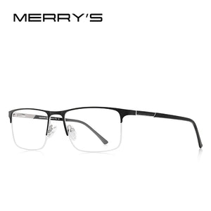 MERRYS DESIGN Men Alloy Glasses Frame Men Square Half Optical Ultralight Myopia Hyperopia Prescription Eyeglasses S2102