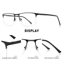 Carica l&#39;immagine nel visualizzatore di Gallery, MERRYS DESIGN Men Alloy Glasses Frame Men Square Half Optical Ultralight Myopia Hyperopia Prescription Eyeglasses S2102