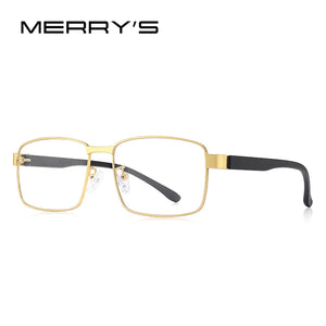 MERRYS DESIGN Uomo Business style Occhiali quadrati Telaio Miopia maschile Occhiali da vista TR90 Telaio Gambe in lega di titanio S2105