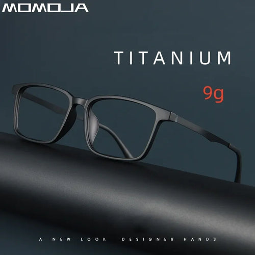 MOMOJA   Business Eyewear Retro Square TR90 Titanium Eyeglasses Myopia Optical Prescription Glasses Frame For Men A1003