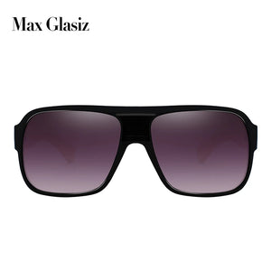 Max Glasiz Frame Square Wooden Sunglasses Men Retro Vintage Eyewear Unisex Male Glasses Madeira Bamboo  Gradient Fashion