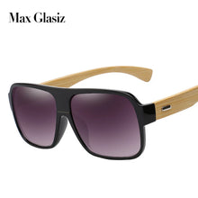 Load image into Gallery viewer, Max Glasiz Frame Square Wooden Sunglasses Men Retro Vintage Eyewear Unisex Male Glasses Madeira Bamboo  Gradient Fashion