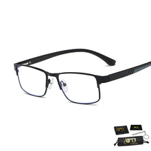 Load image into Gallery viewer, Men Reading Glasses Anti Blue Ray Women Business Spring Hinge Half Frame Stainless Steel Spectacle 1 2.5 3 4