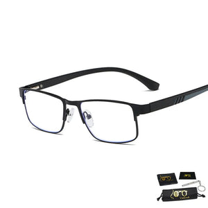 Men Reading Glasses Anti Blue Ray Women Business Spring Hinge Half Frame Stainless Steel Spectacle 1 2.5 3 4