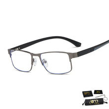 Carica l&#39;immagine nel visualizzatore di Gallery, Men Reading Glasses Anti Blue Ray Women Business Spring Hinge Half Frame Stainless Steel Spectacle 1 2.5 3 4