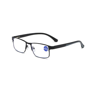 Men Reading Glasses Anti Blue Ray Women Business Spring Hinge Half Frame Stainless Steel Spectacle 1 2.5 3 4