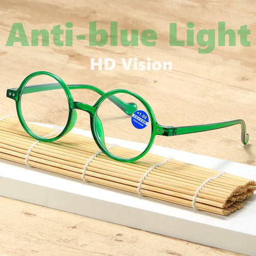 Men Women Anti-blue Ray Reading Glasses Trendy Round Frame Farsighted Presbyopia Eyeglasses Unisex Classic HD Vision Eyeglasses