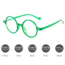 Load image into Gallery viewer, Men Women Anti-blue Ray Reading Glasses Trendy Round Frame Farsighted Presbyopia Eyeglasses Unisex Classic HD Vision Eyeglasses