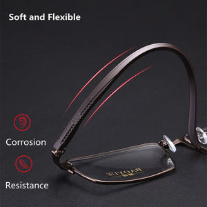 Men's Business Computer Gaming Anti Blue Light Anti-fatigue Reading Glasses Unisex Metal Alloy Glasses Frame Optical Eyewear+150