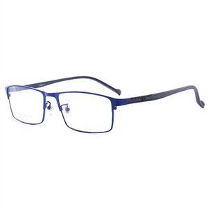 Men's Business Computer Gaming Anti Blue Light Anti-fatigue Reading Glasses Unisex Metal Alloy Glasses Frame Optical Eyewear+150