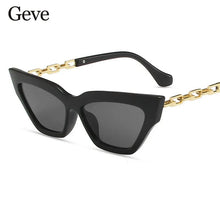 Load image into Gallery viewer, Metal Chain Women&#39;s Sunglasses Luxury Brand Cat Eye Small Frame Sun Glasses for Female Eyewear UV400 Oculos De Sol