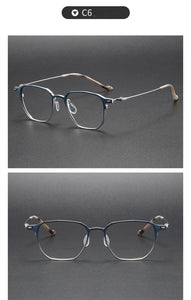 Handmade Titanium Glasses Square Blue Light Frame Men Optical Eyeglasses For Women Reading Ultra-Light Gafas