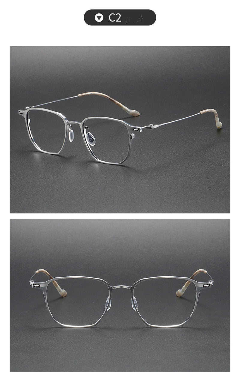 Handmade Titanium Glasses Square Blue Light Frame Men Optical Eyeglasses For Women Reading Ultra-Light Gafas