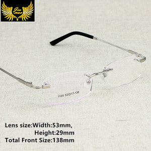 Men Style Rimless Eye Glasses  Men's Eyeglasses Stainless steelOptical Frame for men oculos sem aro