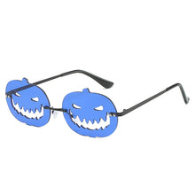 Load image into Gallery viewer, Halloween Personalized Pumpkin Sunglasses Men Women with Oval Large Frame Hollow Out Funny Sunglasses