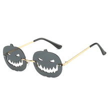 Load image into Gallery viewer, Halloween Personalized Pumpkin Sunglasses Men Women with Oval Large Frame Hollow Out Funny Sunglasses