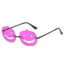 Load image into Gallery viewer, Halloween Personalized Pumpkin Sunglasses Men Women with Oval Large Frame Hollow Out Funny Sunglasses