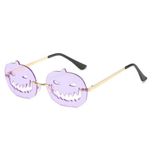 Load image into Gallery viewer, Halloween Personalized Pumpkin Sunglasses Men Women with Oval Large Frame Hollow Out Funny Sunglasses