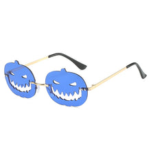 Load image into Gallery viewer, Halloween Personalized Pumpkin Sunglasses Men Women with Oval Large Frame Hollow Out Funny Sunglasses