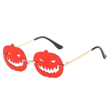 Load image into Gallery viewer, Halloween Personalized Pumpkin Sunglasses Men Women with Oval Large Frame Hollow Out Funny Sunglasses