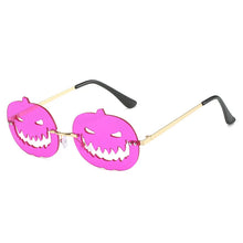 Load image into Gallery viewer, Halloween Personalized Pumpkin Sunglasses Men Women with Oval Large Frame Hollow Out Funny Sunglasses