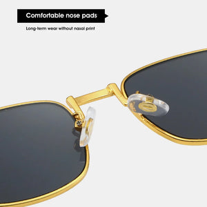 New Personalized Men Women Polarized Wooden Metal Frame Sunglasses Trendy Square Retro Sunshade  Eyewear