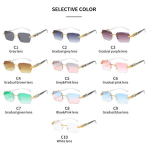 New Rimless Sunglasses Women Ocean Lenses Sun Glasses American Frameless Eyeglasses UV400 Shade Eyewear Oculos