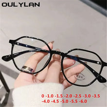 Carica l&#39;immagine nel visualizzatore di Gallery, Oulylan Polygon Finished Myopia Prescription Glasses Men Women Optical Nearsighted Spectacle Frame with diopters minus -1.5 -2.0