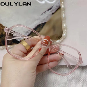 Oulylan Polygon Finished Myopia Prescription Glasses Men Women Optical Nearsighted Spectacle Frame with diopters minus -1.5 -2.0