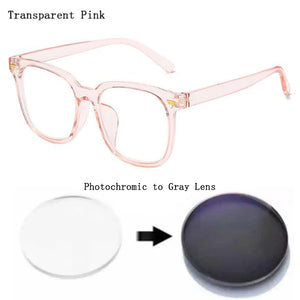 Photochromic Reading Sunglasses Magnifier Women Men Driving Travel Rivets Large Square Frame Glasses Custom Prescription Lens