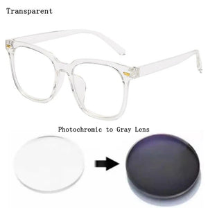 Photochromic Reading Sunglasses Magnifier Women Men Driving Travel Rivets Large Square Frame Glasses Custom Prescription Lens