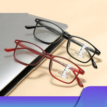 Load image into Gallery viewer, Progressive Multi-focal Men Reading Glasses Anti Blue Light Square Frame Presbyopic Far Near Eyeglass with Diopters +1.0 To +4.0