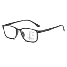 Load image into Gallery viewer, Progressive Multi-focal Men Reading Glasses Anti Blue Light Square Frame Presbyopic Far Near Eyeglass with Diopters +1.0 To +4.0