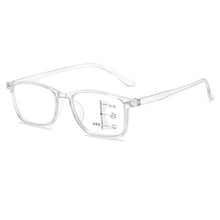 Load image into Gallery viewer, Progressive Multi-focal Men Reading Glasses Anti Blue Light Square Frame Presbyopic Far Near Eyeglass with Diopters +1.0 To +4.0