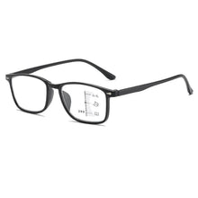 Load image into Gallery viewer, Progressive Multi-focal Men Reading Glasses Anti Blue Light Square Frame Presbyopic Far Near Eyeglass with Diopters +1.0 To +4.0