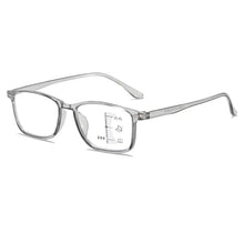 Load image into Gallery viewer, Progressive Multi-focal Men Reading Glasses Anti Blue Light Square Frame Presbyopic Far Near Eyeglass with Diopters +1.0 To +4.0