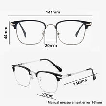 Load image into Gallery viewer, Progressive Multifocal Men Reading Glasses Anti Fog Blue Light Blocking For Computer Women Metal Big Square Eyewear Frame UV+1.5