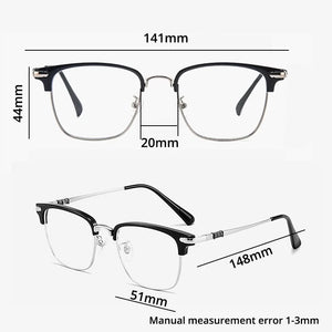 Progressive Multifocal Men Reading Glasses Anti Fog Blue Light Blocking For Computer Women Metal Big Square Eyewear Frame UV+1.5