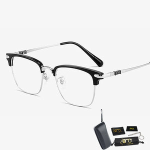 Progressive Multifocal Men Reading Glasses Anti Fog Blue Light Blocking For Computer Women Metal Big Square Eyewear Frame UV+1.5