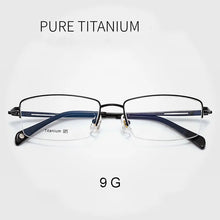 Load image into Gallery viewer, Pure Titanium Frame Glasses Half Rim Men Business Style Anti-Blue Ray Casual Eyewear