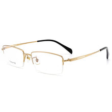 Load image into Gallery viewer, Pure Titanium Frame Glasses Half Rim Men Business Style Anti-Blue Ray Casual Eyewear