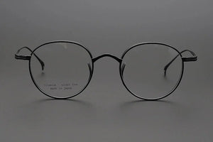 Pure Titanium Glasses Frame Men Retro Round Oval Eyeglasses Woman Eyewear Handmade Japan Myopia Optical Prescription Lens kmn113