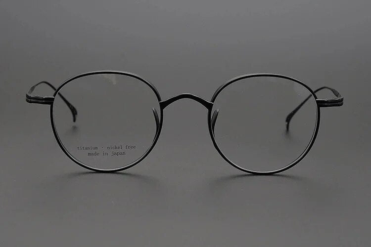 Pure Titanium Glasses Frame Men Retro Round Oval Eyeglasses Woman Eyewear Handmade Japan Myopia Optical Prescription Lens kmn113