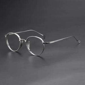 Pure Titanium Glasses Frame Men Retro Round Oval Eyeglasses Woman Eyewear Handmade Japan Myopia Optical Prescription Lens kmn113