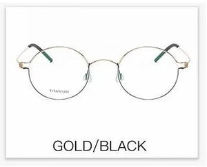 Pure Titanium Glasses Frame Men Ultralight Screwless Rim Thin Eyewear Eyeglasses Retro Round  Denmark Brand Spectacles