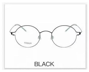 Pure Titanium Glasses Frame Men Ultralight Screwless Rim Thin Eyewear Eyeglasses Retro Round  Denmark Brand Spectacles