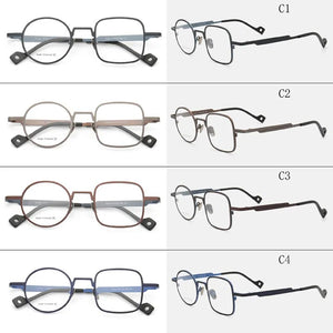 Pure Titanium Optical Frames   Men Asymmetric Eyewear Tony Stark Frame Round&Square Designer Myopia Prescription Glasses Frame