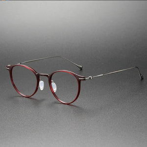 Pure Titanium Progressive Multi-focal Reading Eyeglasses Frame Women Retro Optical Eyewear See Near Far Ultralight Glasses Men